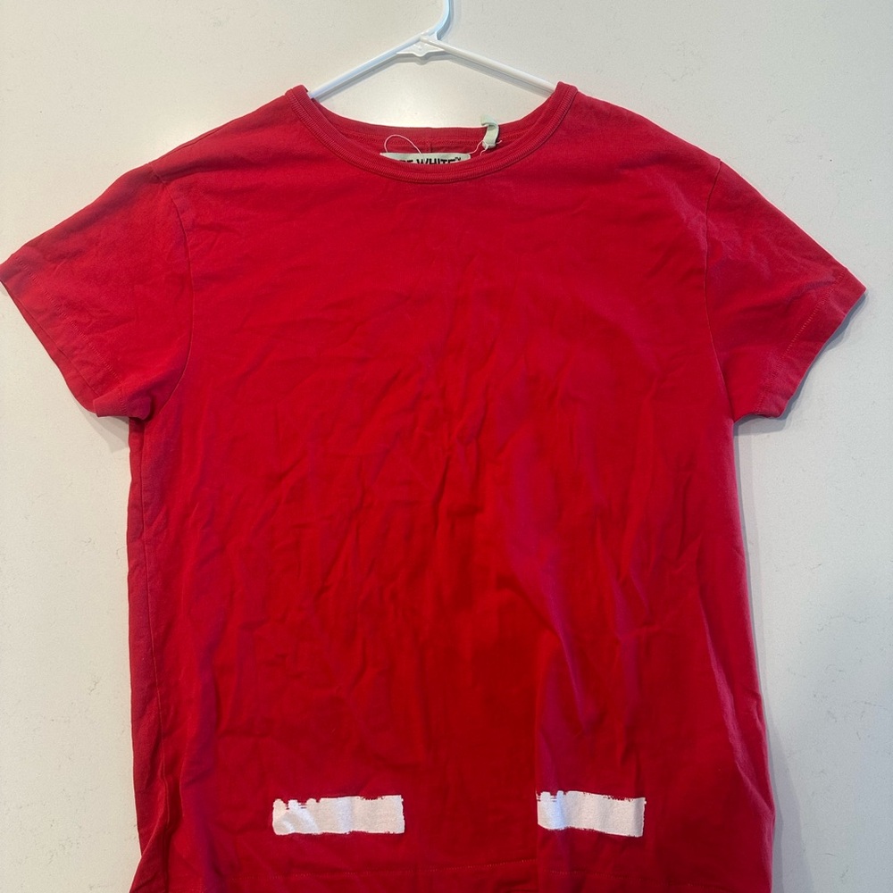 Off-White Red Short Sleeve Tee